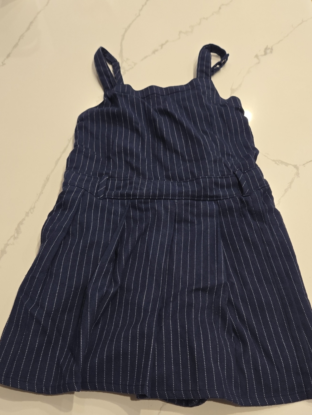 Girls Abercrombie Kids Dark Navy Pinstripe Romper